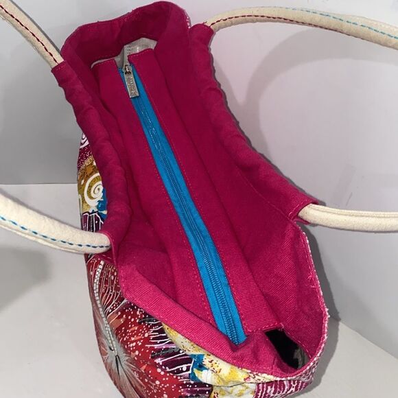 Sun N Sand Messina Large Cotton Tote Tropical Hibiscus Floral Design - Picture 15 of 17